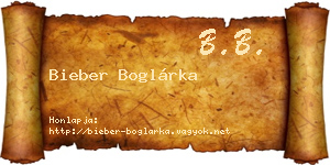 Bieber Boglárka névjegykártya