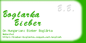 boglarka bieber business card